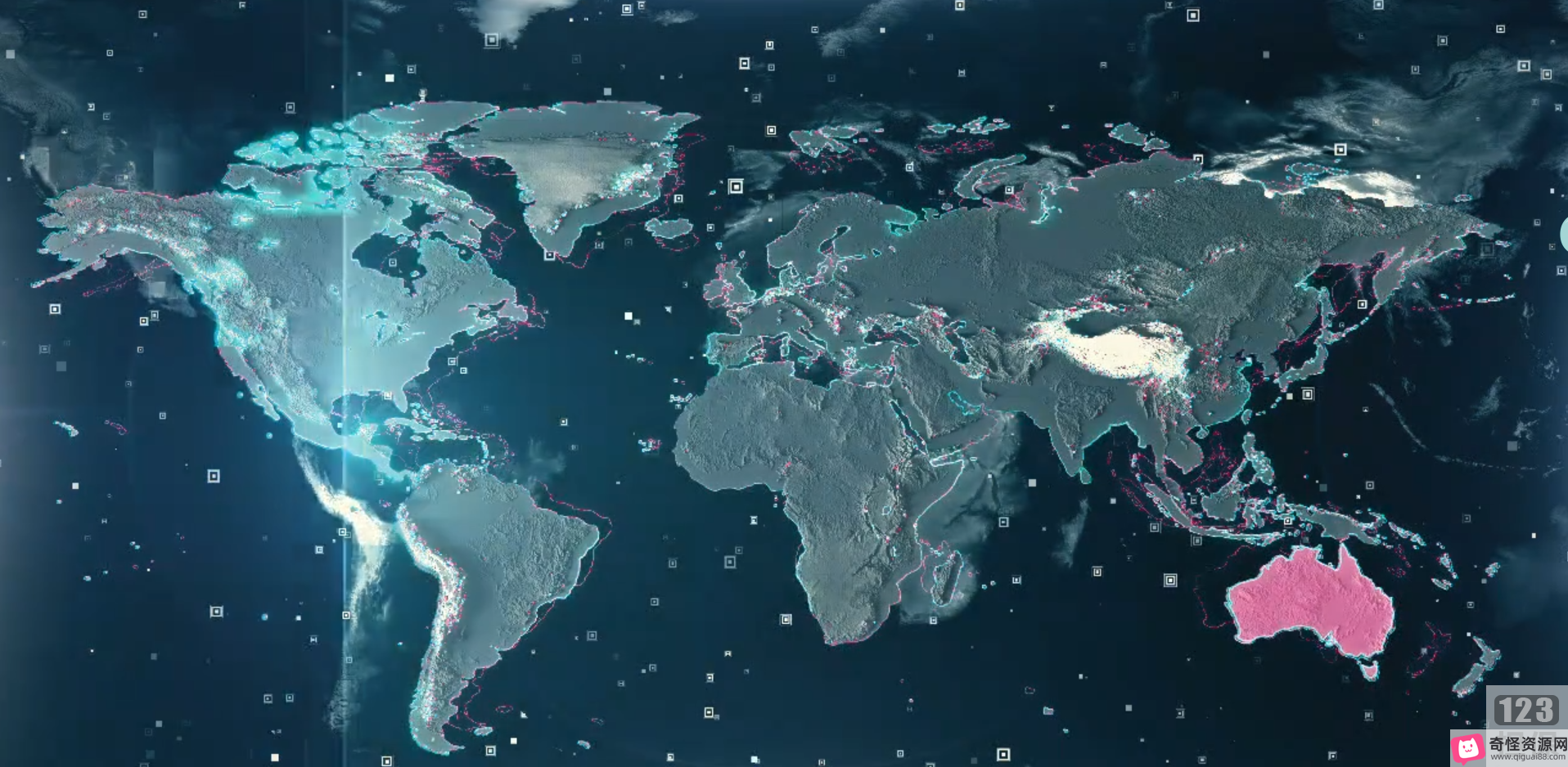 世界地图扫光测试